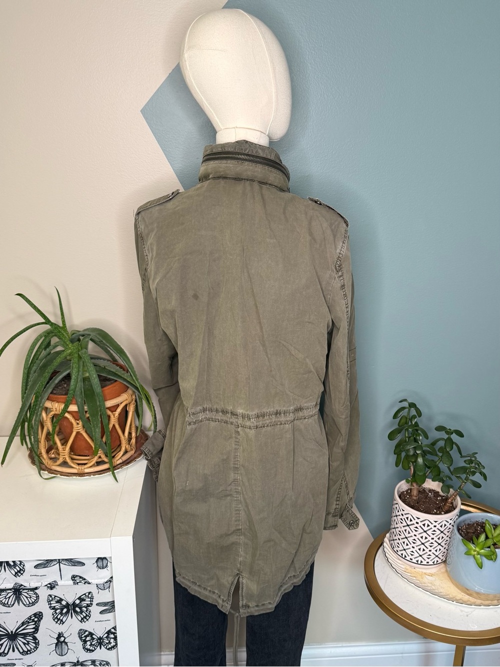 Levi’s Olive Military Utility Field Jacket Hooded Gorpcore Anorak Cargo Medium - Picture 6 of 14